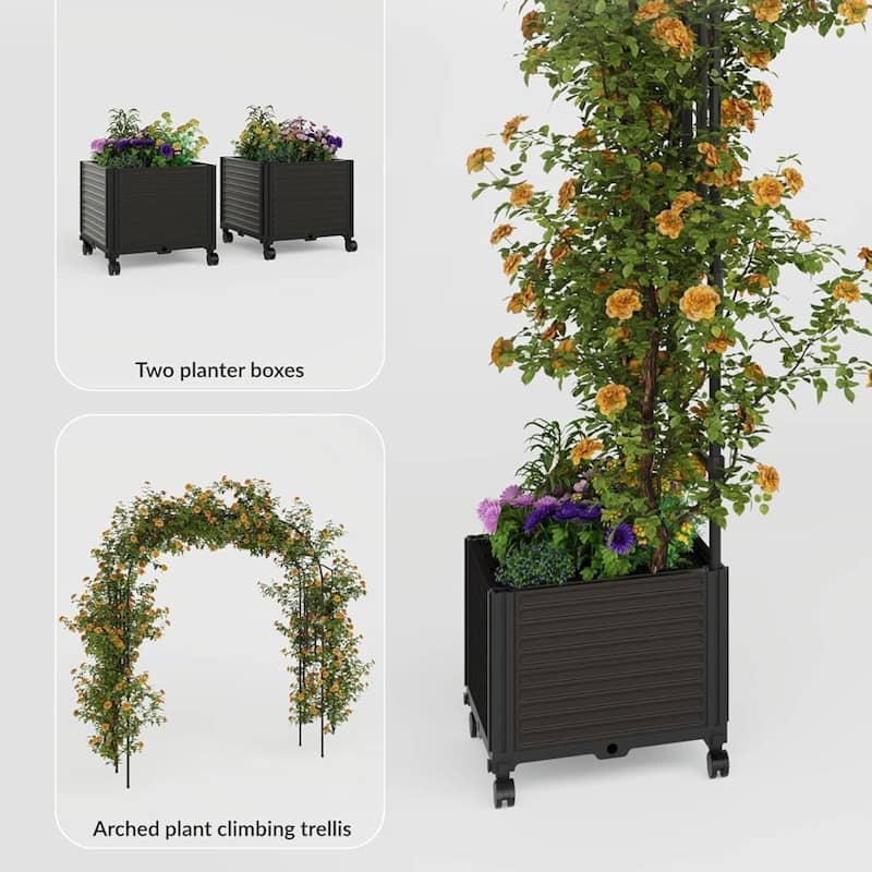 Outdoor Metal Wedding Arch Flowers Frame Backdrop Stand for Plant Climbing, Span 70.9"