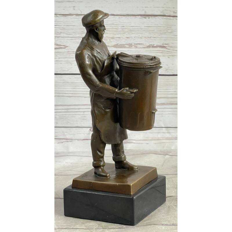 Construction Worker/Garbage Man Bronze Sculpture Statue Figure Gift