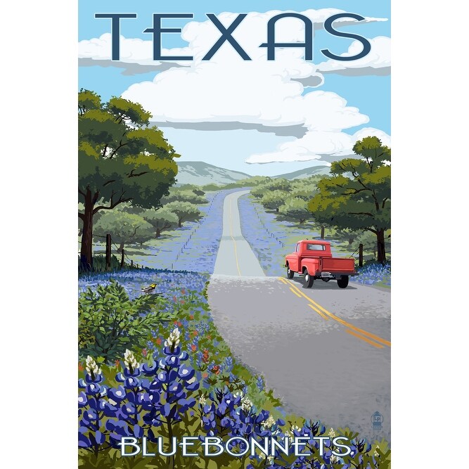 Shop Texas Bluebonnets Highway Lantern Press Artwork Art