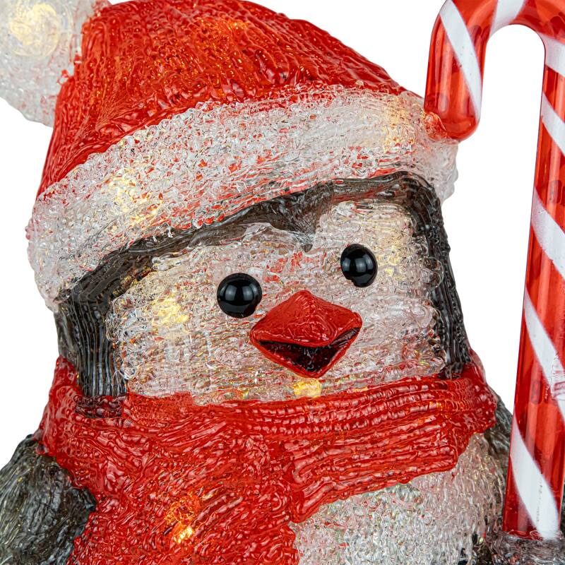 12" LED Acrylic Santa Penguin Outdoor Christmas Decoration - Black