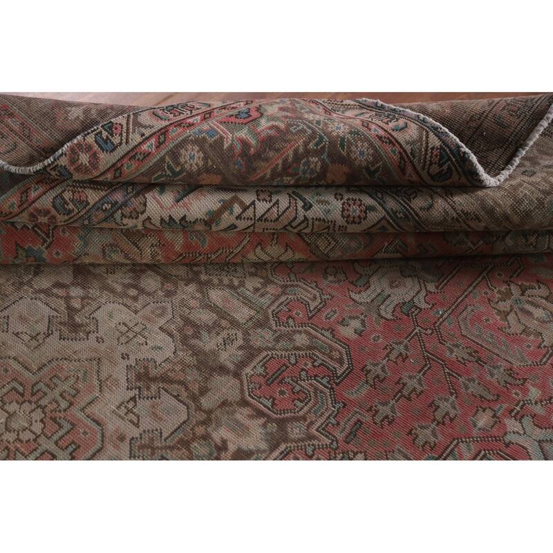Hand Knotted Oriental 100% Wool Carpet Traditional Medallion Pink Tabriz Area Rug - 12' 9'' X 9' 2''