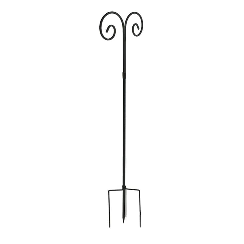 Height Adjustable Garden Shepherd Hook Plant Hanger Bird Feeder Pole - 95" H