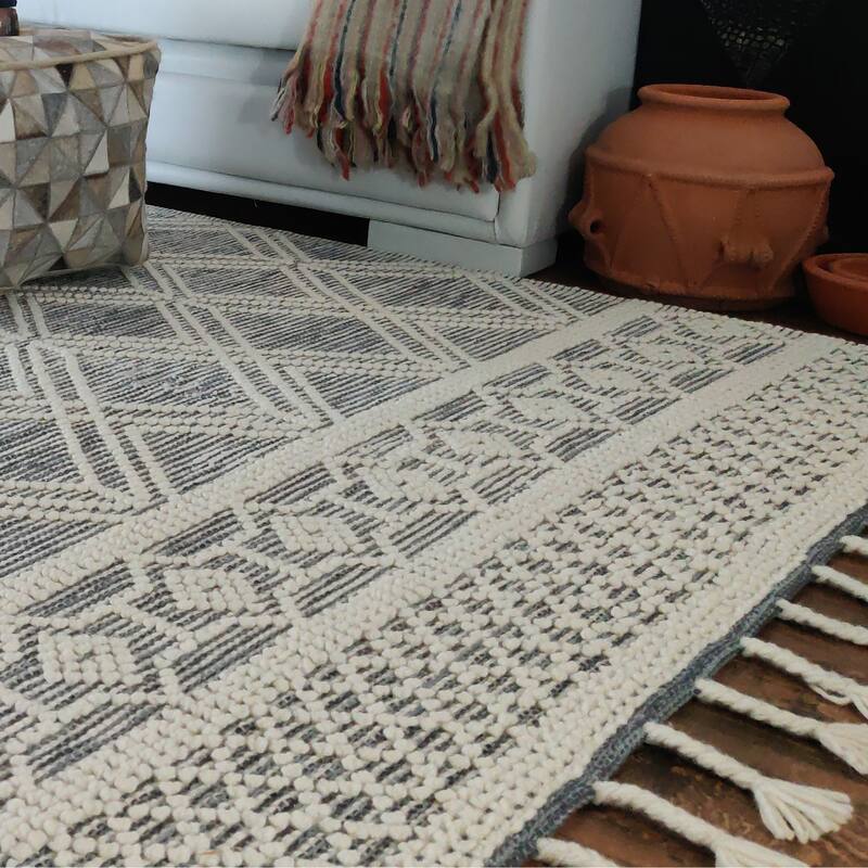Loominaire Handmade Carpet "Panama" Wool, Cotton Natural Fiber Easy Maintenance Rug