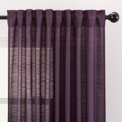 Chanasya Faux Belgian Flax Semi-Sheer Window Curtain Panel Pair
