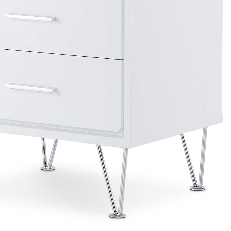 Finney 2-Drawer Accent Table with Hairpin Legs