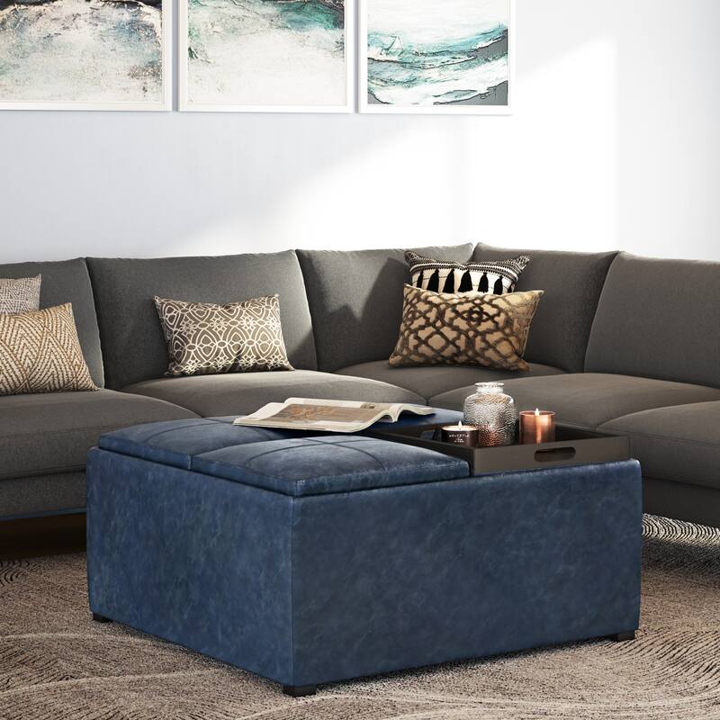 WYNDENHALL Franklin Wide Contemporary Table Ottoman