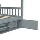 preview thumbnail 6 of 34, Wooden House Headboard Bed Frame w/ Shelves & Mini-cabinet, Unisex