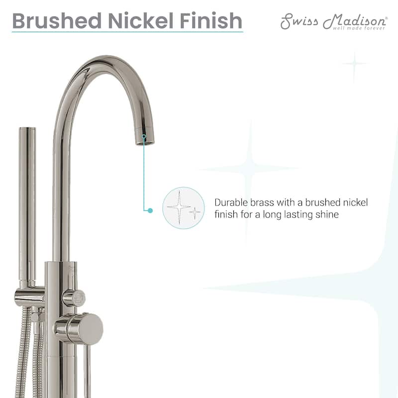 Ivy Freestanding Bathtub Faucet in Brushed Gold