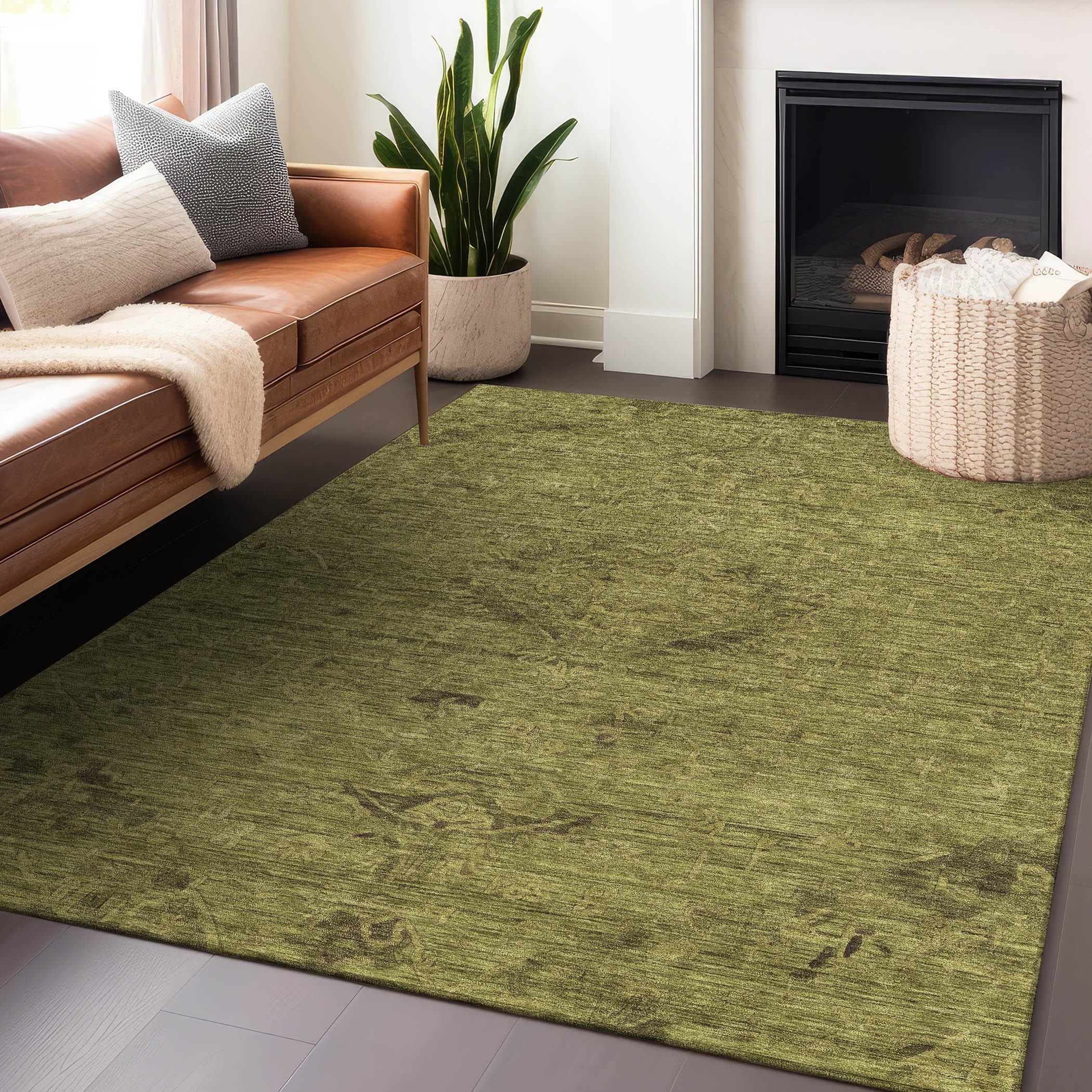 Machine Washable Indoor/ Outdoor Vintage Traditional Chantille Rug