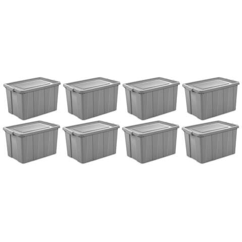 Sterilite Tuff1 30 Gallon Plastic Storage Tote Container Bin with Lid (8 Pack) - (L x W x H): 30 x 20 x 17.13 inches