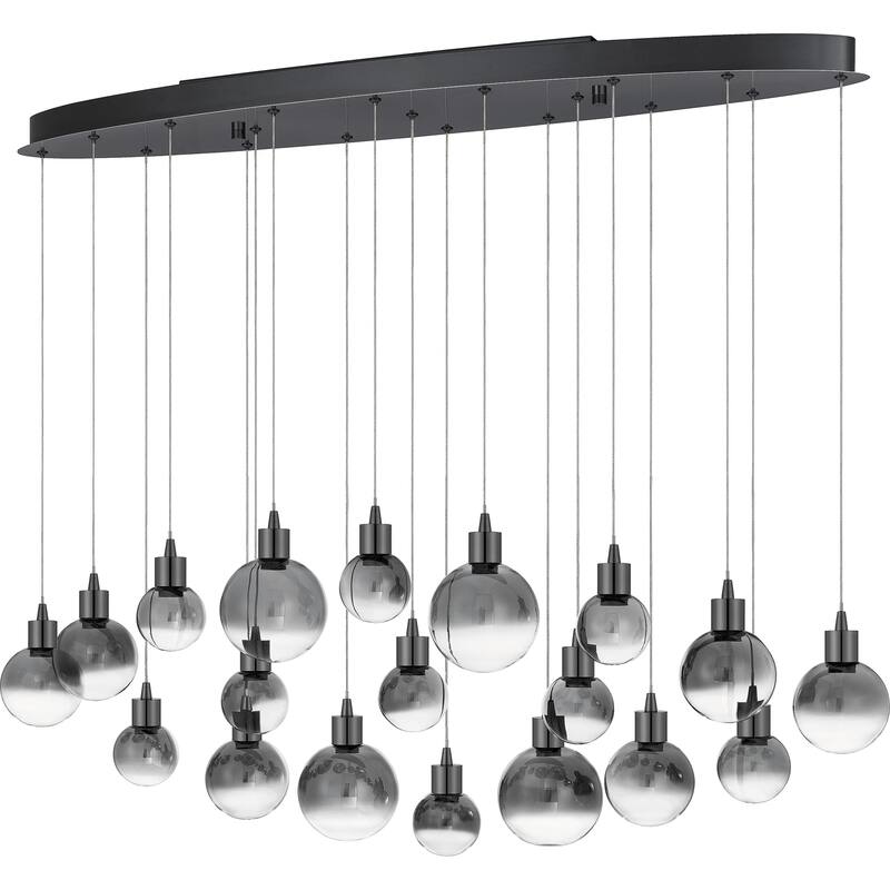 Shadow LED Island Chandelier in Black Chrome - Black Chrome