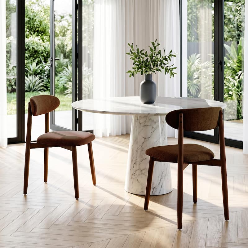 Modern Upholstered Linen Kitchen Dining Chair