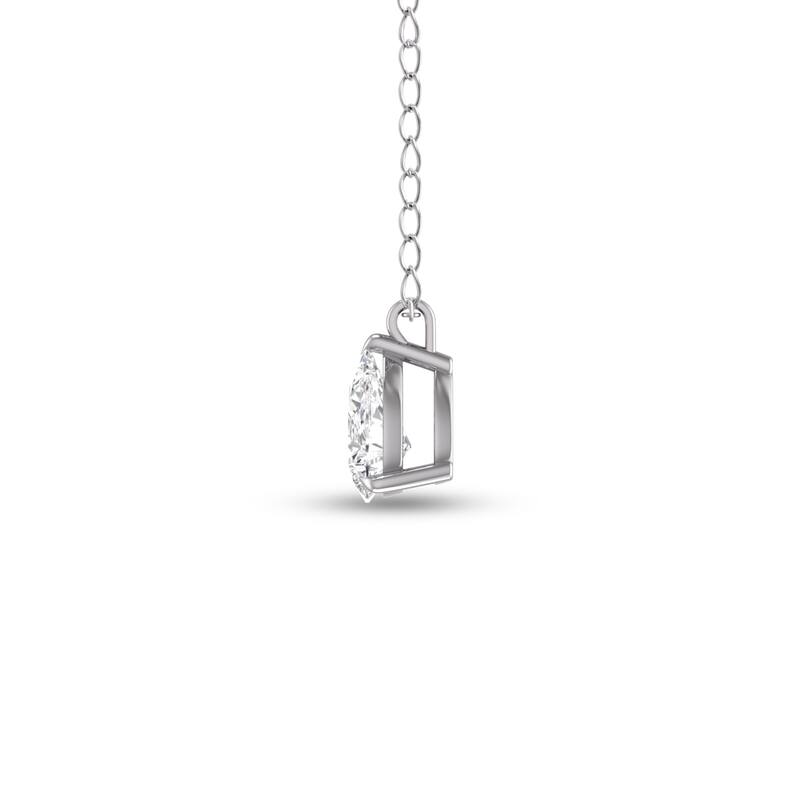 Marquee Lab Grown 1 Carat Pear Solitaire Diamond Pendant in 14K White Gold