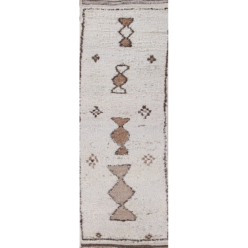 Tribal Anatolian Oriental Runner Rug Hand-knotted Wool Carpet - 3'2"x 10'11"