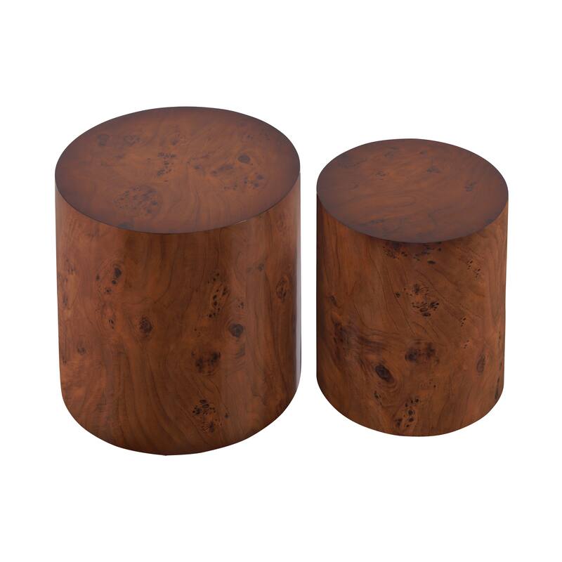 Christopher Knight Home - Mollet Modern 2-Piece Nesting Side End Table Set with Cylindrical Silhouette, Versatile Indoor Use