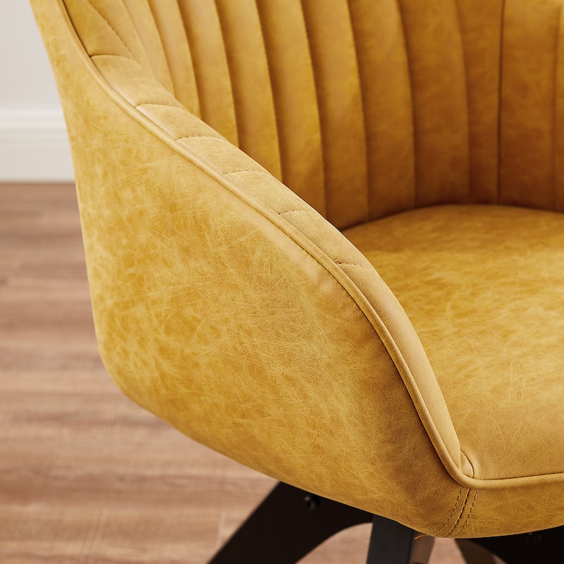 Art Leon Classical Swivel Office Accent Chair with Wood Legs