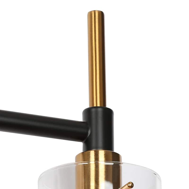 4-Light Black Gold Linear Modern Wall Sconce
