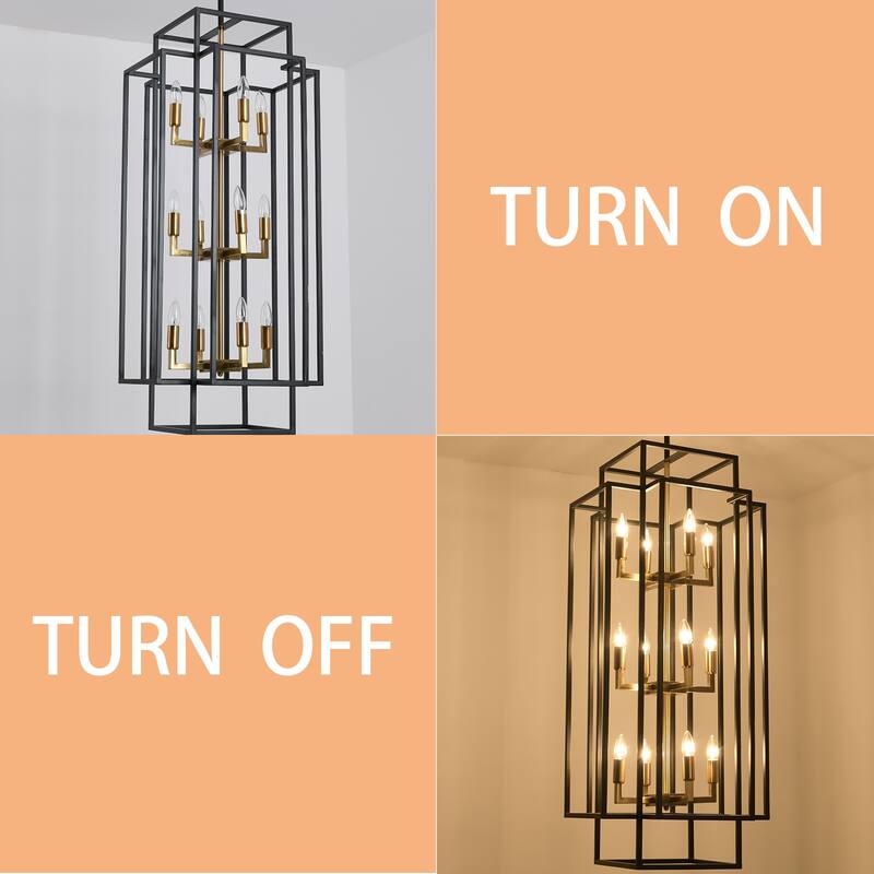 Farmhouse Lantern Pendant Light, Industrial Hanging Lantern Chandelier
