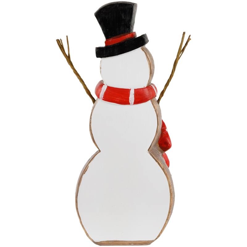 Wooden Snowman "Merry Christmas" Decoration - 8.5"