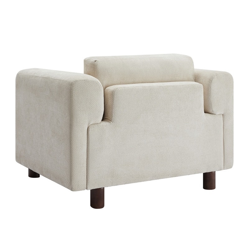 Modern Oversized Armchair Comfy Accent Chair Single Sofa, Woven Velvet Fabric