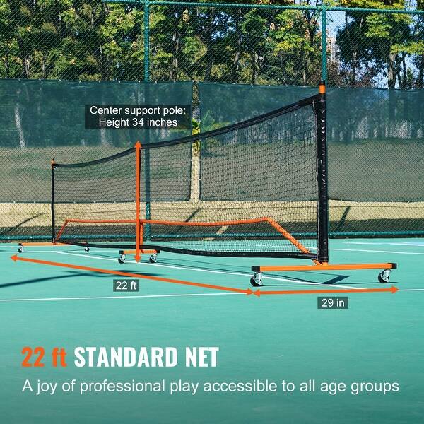 dimension image slide 0 of 3, Red Steel and Fiberglass Volleyball Net, 14ft Wide, Adjustable Height, Portable and Weather-Resistant