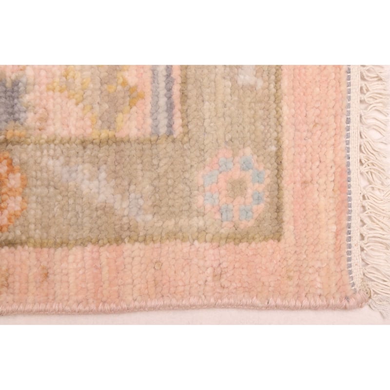 ECARPETGALLERY Hand-knotted Modern Oushak Pink Wool Rug - 9'2 x 11'11