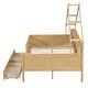 preview thumbnail 27 of 26, Wood House Platform Beds with LED, Storage Shelves, Drawers and Guardrail, Full Size Bed Frame w/Slats Support for Kids