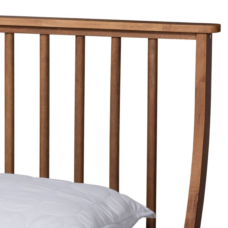 Abel Classic and Traditional Wood Platform Bed-Walnut Brown