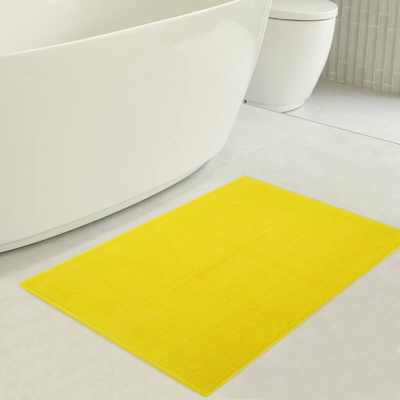 American Soft Linen 100% Cotton Bath Mat Rugs, 20x34 inches Slip Resistant Bottom Base Bath Mats for Bathroom