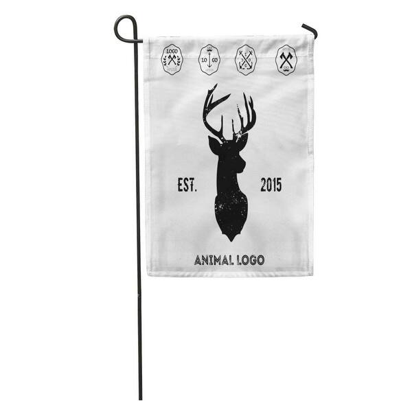 Shop Silhouette Hipster Logotype Of Deer Vintage Outline Hunting Garden Flag Decorative Flag House Banner 12x18 Inch On Sale Overstock 31363412