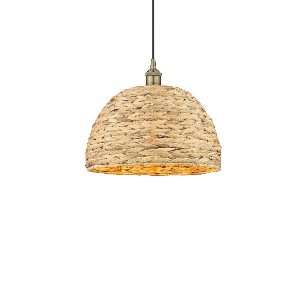 Innovations Lighting 616-1P-13-16 Woven Rattan Pendant Woven Rattan