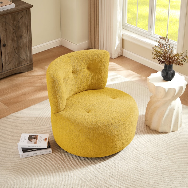 Art Leon Flannel Upholstered Swivel Accent Chair