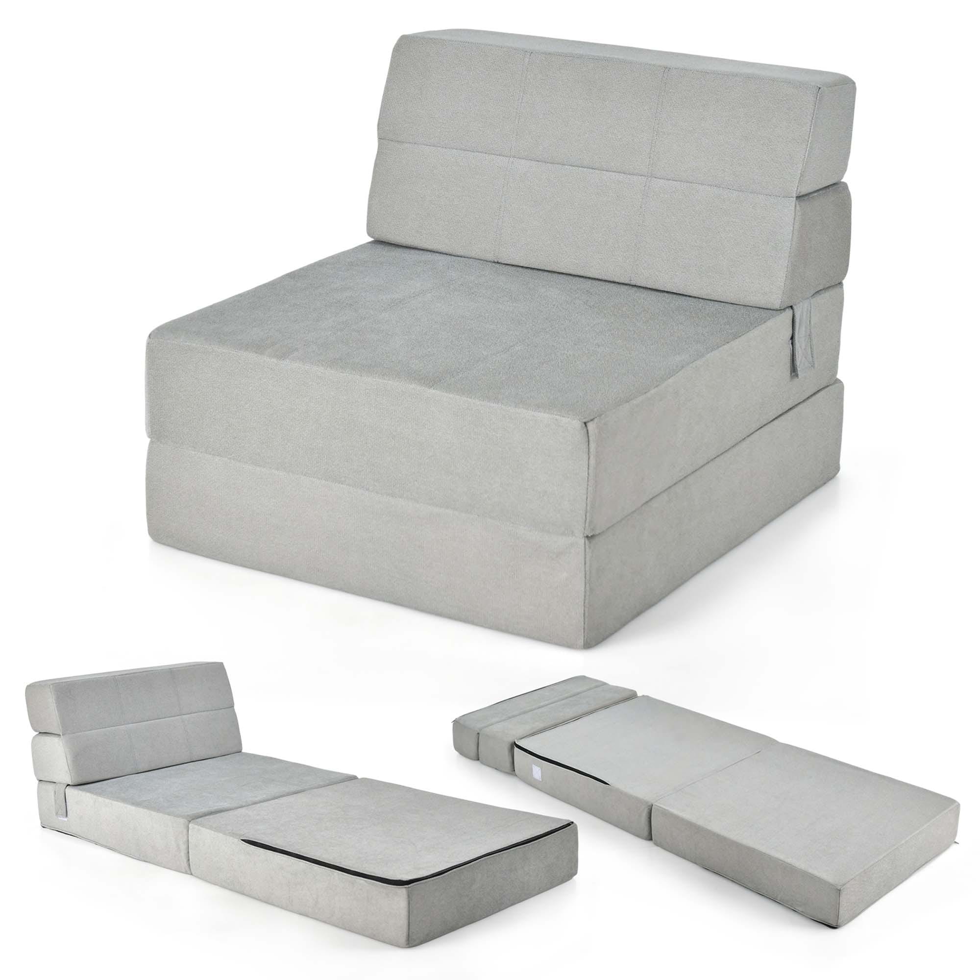 Tri Fold Fold Down Chair Sleeper Dorm Game Bed Couch Lounger On