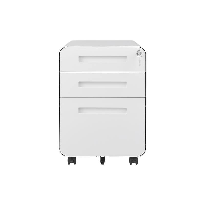 Mobile File Cabinet Under Desk Office,Versatile Storage Cabinet - White