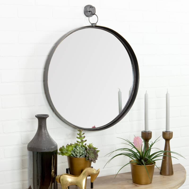 Bescott Suspended Round Wall Mirror - 28"H x 24"W x 2"D