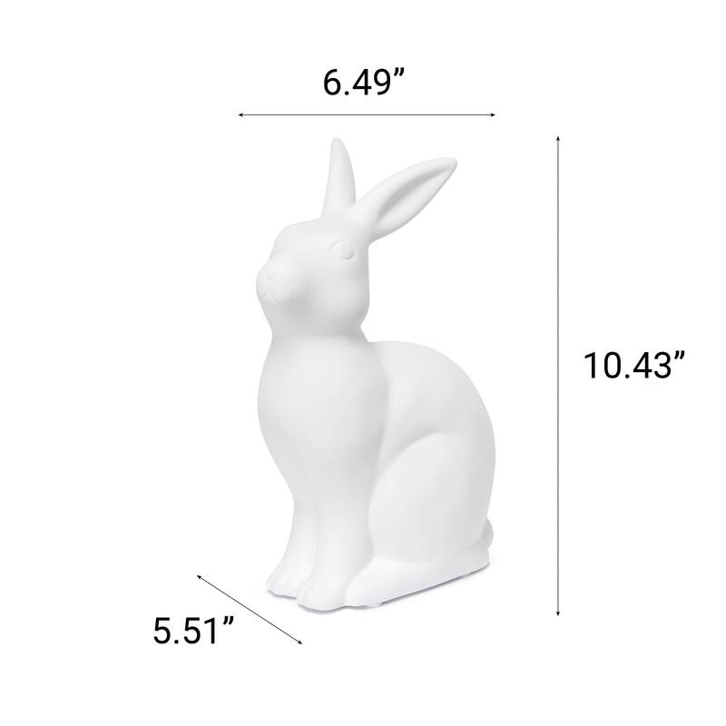 Upright Posed Bunny Rabbit Porcelain Table Lamp - 10.5" - White