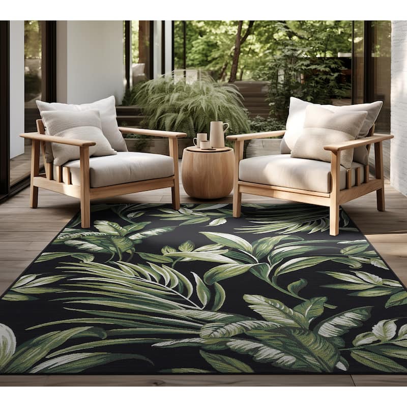 Sizzling Nautical & Coastal Floral & Botanical Indoor/Outdoor Area Rug