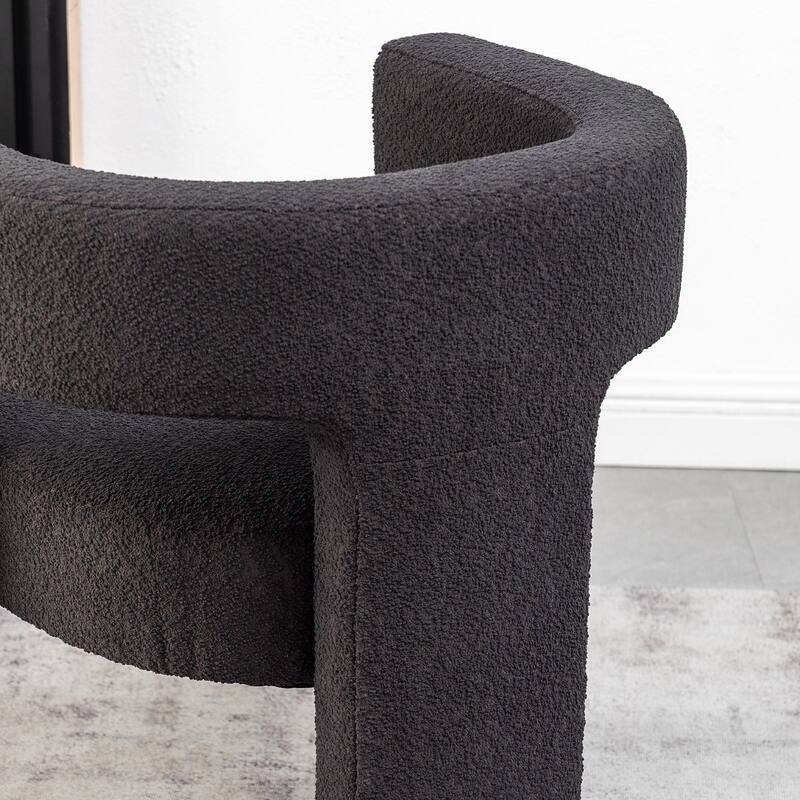KINWELL 28" Wide Boucle Upholstered Square Armchair