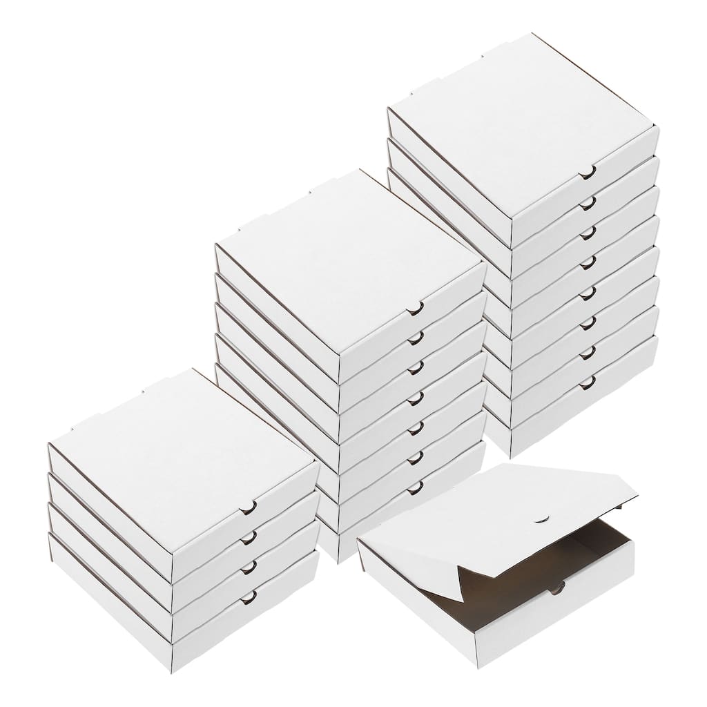 Pizza Box, 20pcs Cowhide Paper Square Mini Pizza Boxes