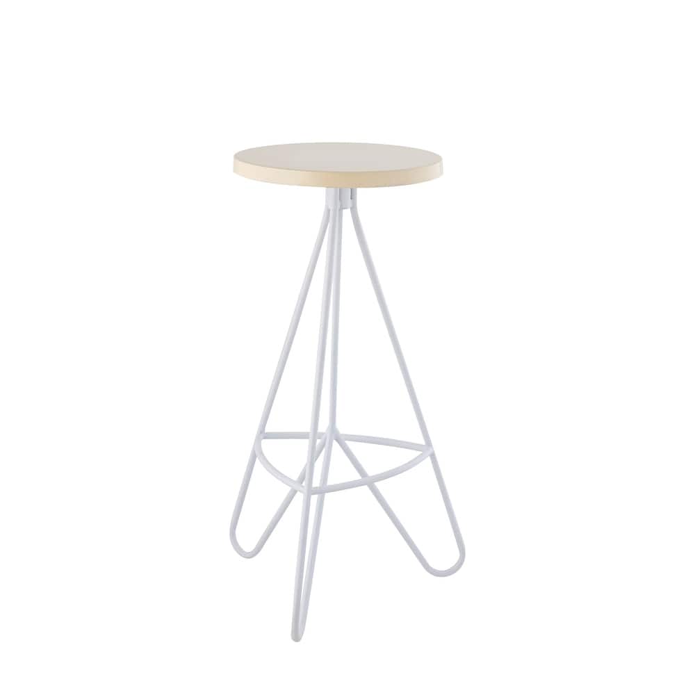 Chronos 30" Modern Industiral Iron Tripod Backless Bar Stool, by JONATHAN Y