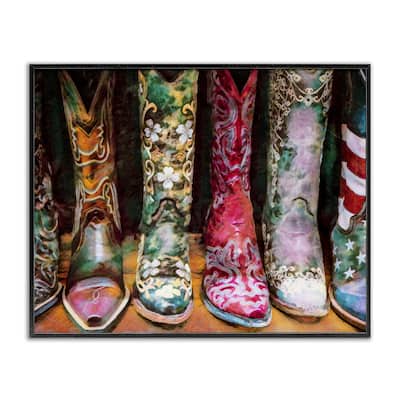 Stupell Cowboy Boots Various Bold Designs Americana Apparel Framed Wall Art, Design by Graffitee Studios - Multi