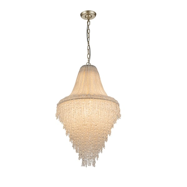 slide 2 of 5, Vintage Meets Modern Luxury 5-Light Handcrafted Elegance Chandelier with Clear Crystal Beads in Antique Silver Antique Silver