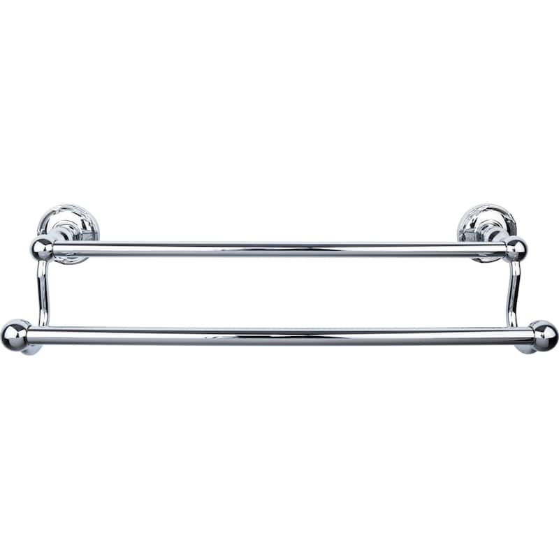 Top Knobs Edwardian Bath 18 Inch Double Towel Bar Ribbon Backplate - Polished Chrome