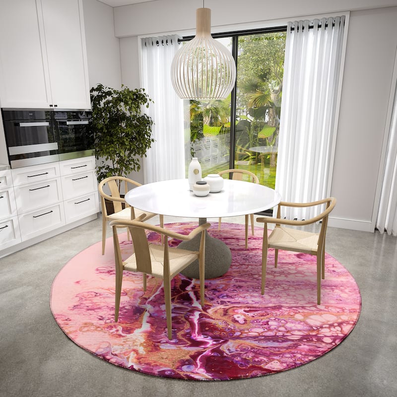Indoor/ Outdoor Addison Karina Abstract Washable Area Rug - 8' x 8'