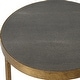 preview thumbnail 3 of 5, Round Top Brass Nesting Tables - 24" - Gray and Gold - Set of 2