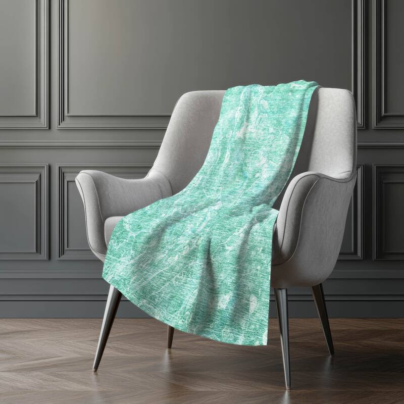 Premium Machine Washable Abstract Flow Sherpa Throw Blanket
