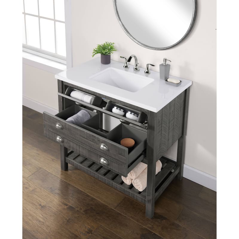 Monterey 37" Farmhouse Single Bathroom Vanity with Top