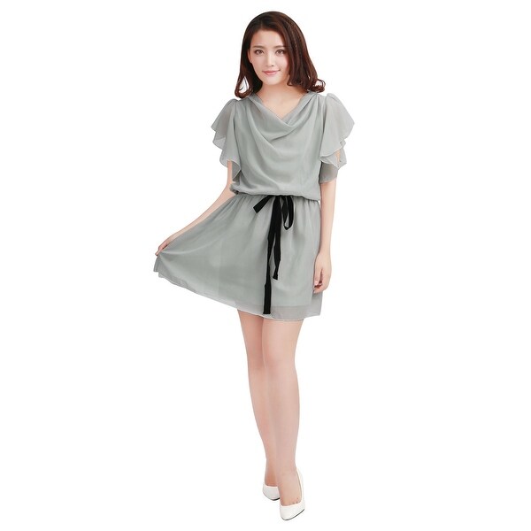 chiffon cowl neck dress