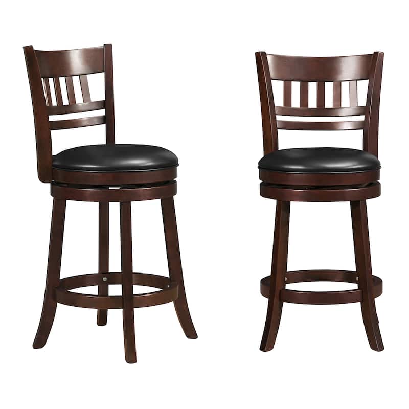 Rovinj Upholstered Back Swivel Counter Stool - Cherry-Lattice Back