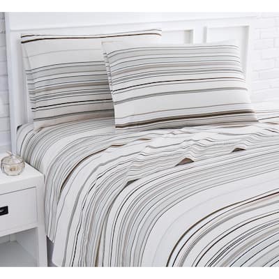 Vilano Choice Ultra-Soft Coastal Stripes 4-Piece Printed Bed Sheet Set